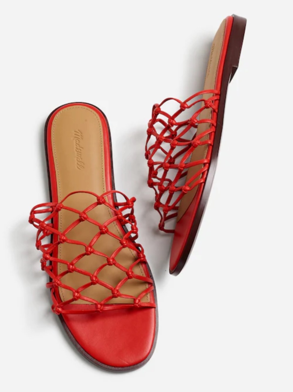 Madewell Taryn knotted slides (Red Knotted Slide Sandals)